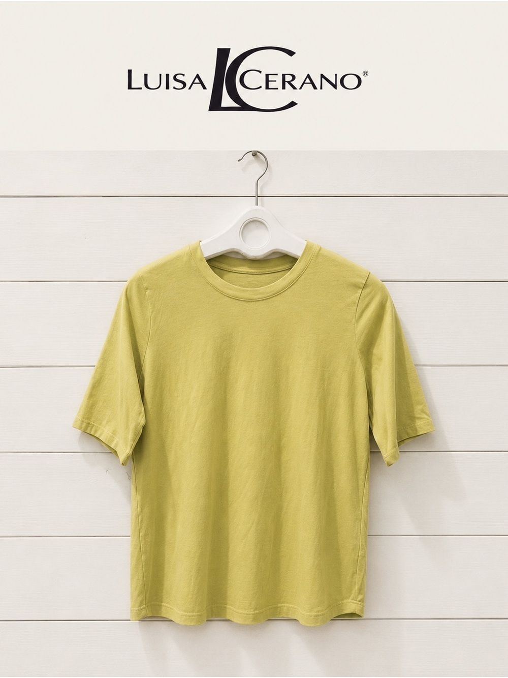 Luisa Cerano Organic Cotton T-Shirt – Yellow – Size 42 (US